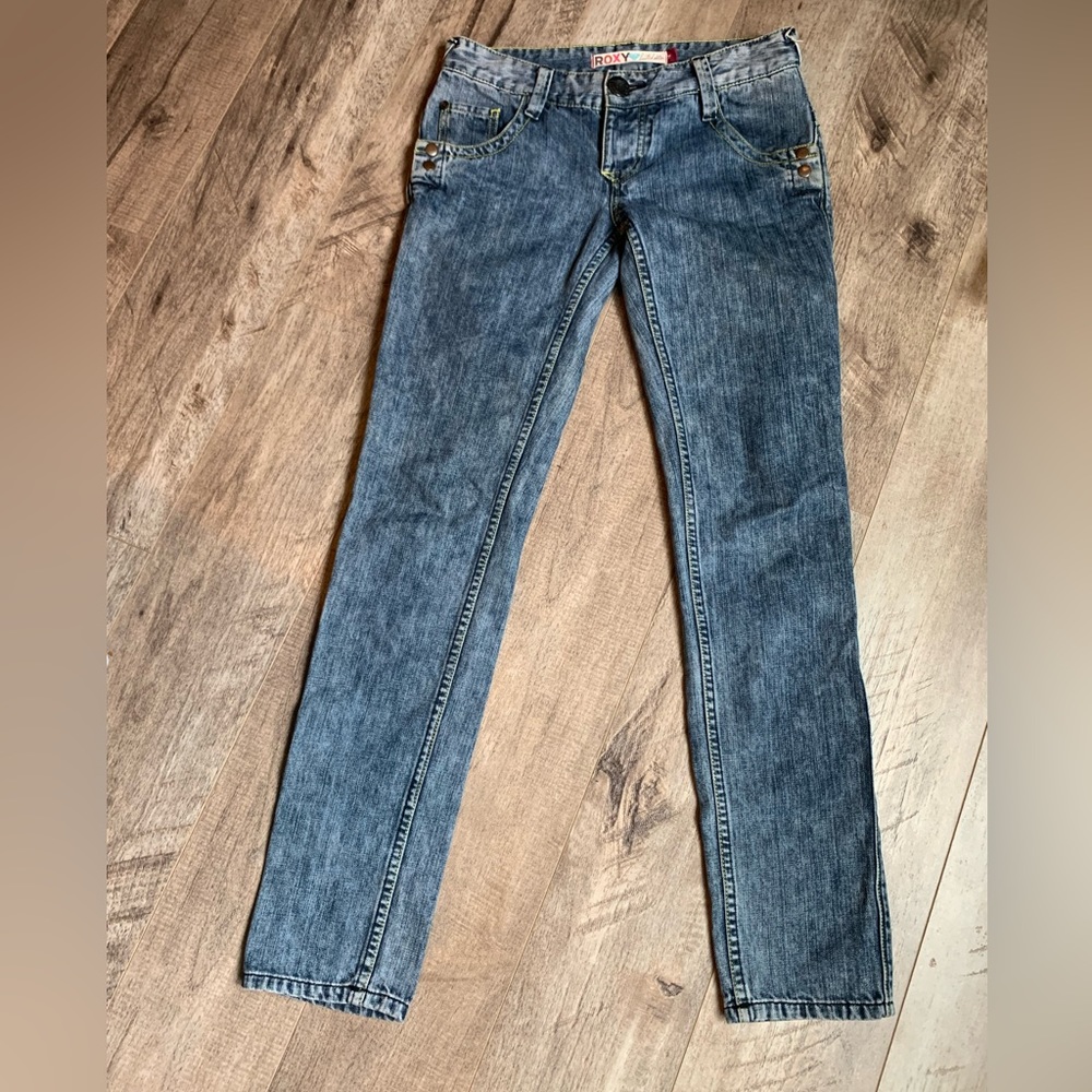 Roxy skinny jeans acid light wash limited edition size 7